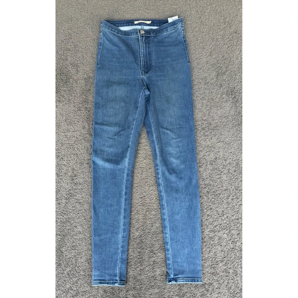 Levis Runaround Super Skinny Jeans Womens XS High Rise Medium Wash Blue Denim - Picture 1 of 12